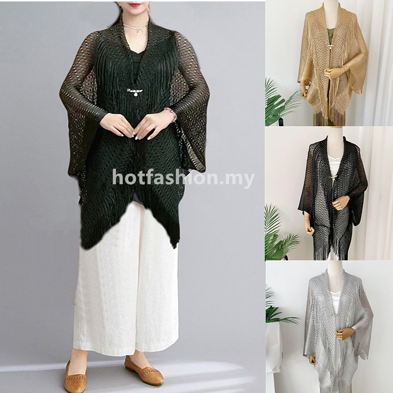 Baju Shawl Batik Knitted Tassels Scarf Woman Clothing Scarf Shawl Pantai Baju Perempuan Tops