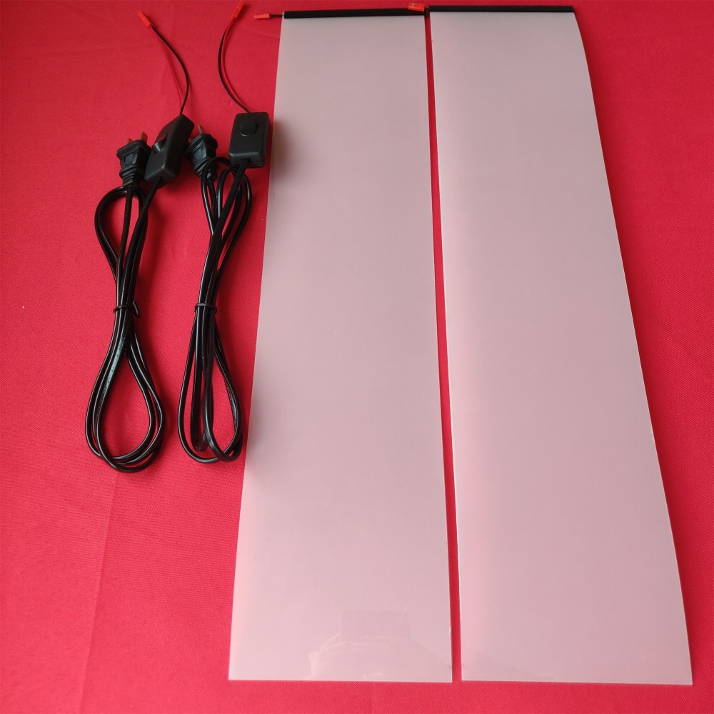 2pcs 120 * 520mm White Smart Switchable dimming Glass PDLC Film Smart Tint Film self-adhensive