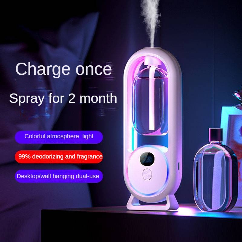 Wall/desktop Automatic Aroma Diffuser Air Freshener Essential oil Diffuser Rechargeable Aromatherapy Humidifiers Toilet Fragrance Digital Display Fragrance Machine