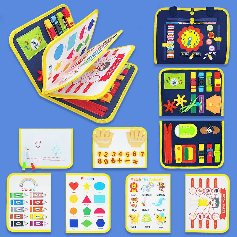 JOLLYBABY Factory Direct Busy Board Montessori Toys Montessori Children Toys Early Education Clothing Learning Board Busy Book Halloween Christmas Birthday Gift New Year's Gift