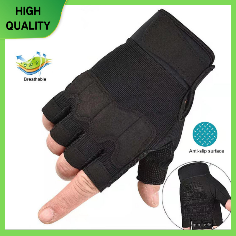 Half Finger Tactical Gloves Breathable Fingerless Glove Lightweight Outdoor Military Mittens Knuckle Protective