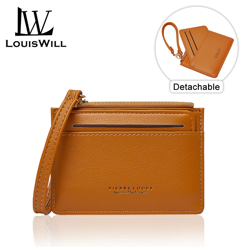 LouisWill Women Wallet Ultra-thin Card Holder Female Purse Mini Multi Cards Holder PU Leather Wallet Fashion Coin Short Wallets Slim Small Wallet Zipper Bag Wallet