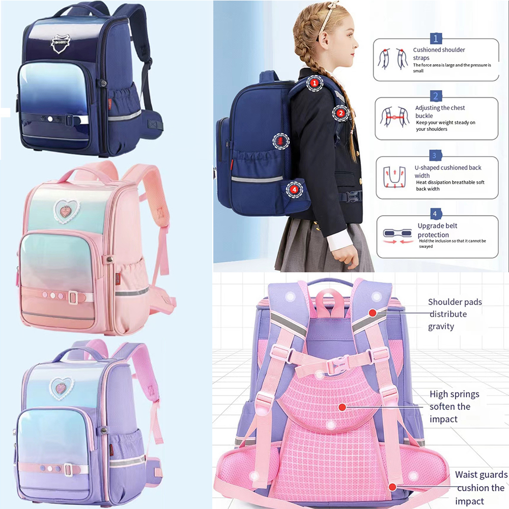 1-6 grade elementary school students space schoolbag children's schoolbag elementary school students schoolbag protection spine reduce the burden of one large capacity waterproof