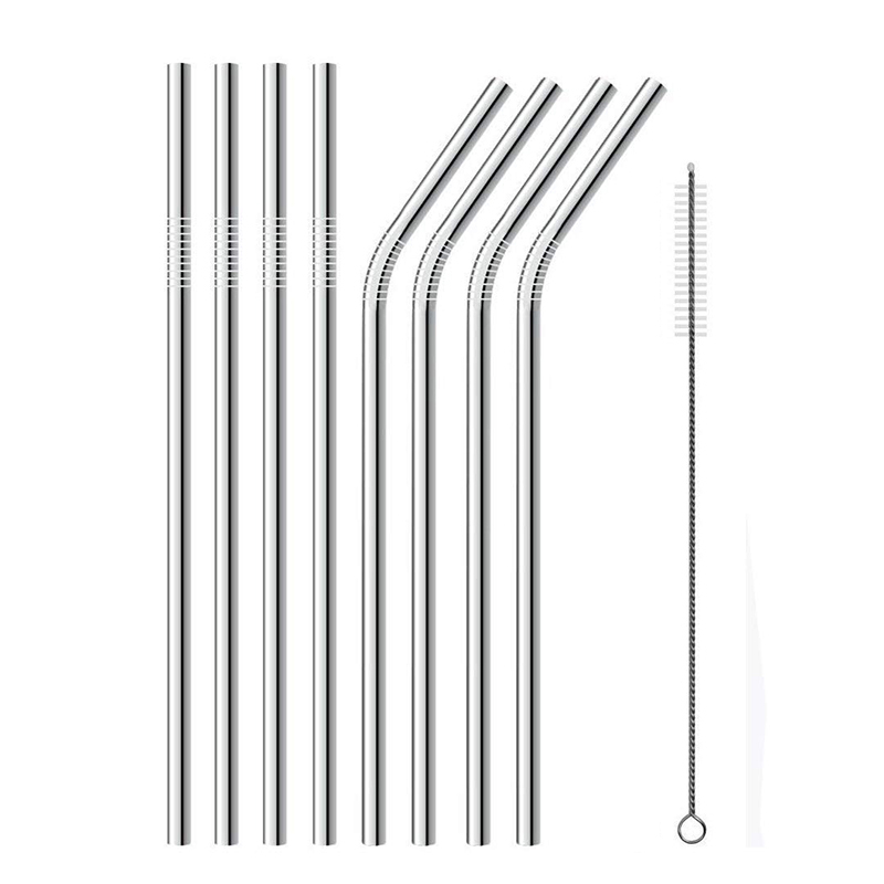2Pcs/Set Stainless Steel Straws 215*6MM Reusable Metal Drinking Straws Eco friendly Metal Straws for Mugs Tumblers Party