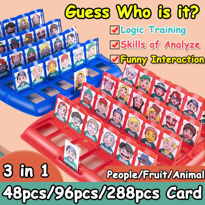 Guess Who Is It ? Classic BoardGame Funny Family Guessing Games Kids Children Toy Gift 猜人物益智逻辑推理桌游
