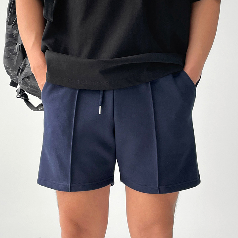 Men Simple Cotton Shorts Summer Stretch Sports Casual Five-point Shorts