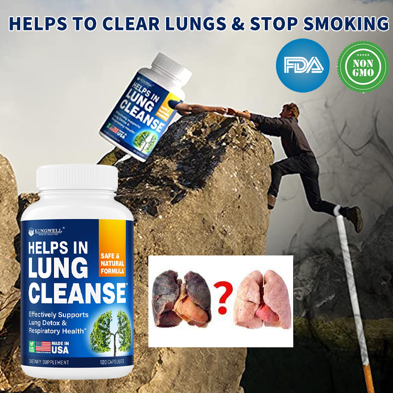 LUNGWELL Smoking Cessation Aid - Helps Clean Lungs & Quit Smoking With Mullin & L-Tryptophan