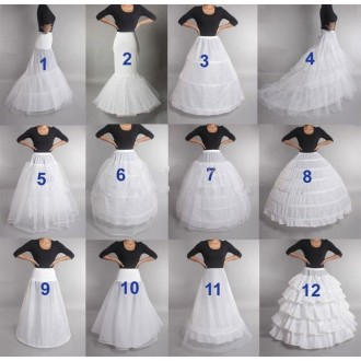 Bridal Petticoat Crinoline Slip for Women Dress Ball Gown Multi Styles White Black Plus Size Waist