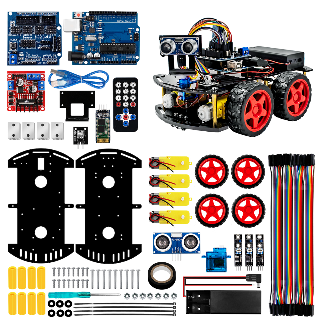 [Ready Stock] LAFVIN Arduino Smart Robot Car Kit with Tutorial for UNO R3 Project, Support Bluetooth Connection APP Control