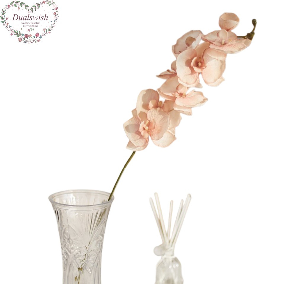 Dualswish 8-Heads Artificial Butterfly Orchid Fake Phalaenopsis Simulation Flower Real Touch Plants Wedding Home Christmas Decorat