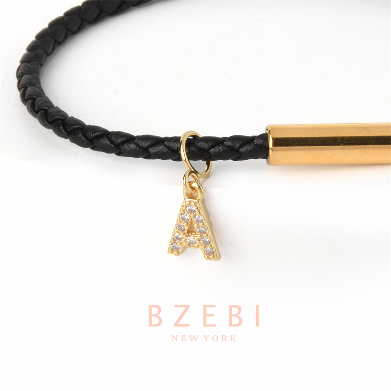 BZEBI 18k Gold Letter Pendant DIY Handmade Jewelry Creative with Diamond Charm for Women Korean Accessories Fashion Jewellery Birthday Gift with Box 1259p