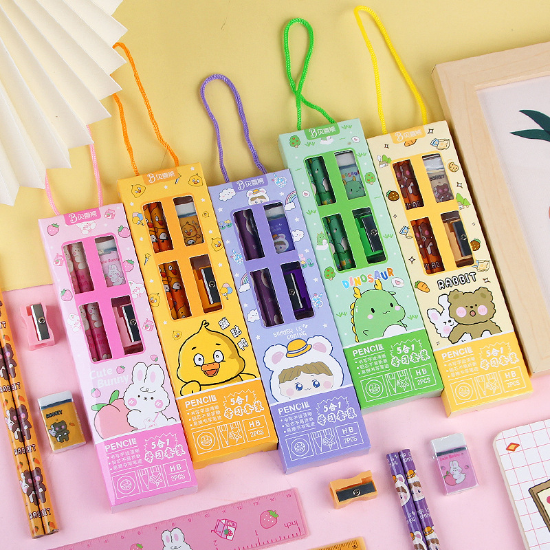 1 set Students creative prizes to start the school graduation season gift handheld stationery set gift box kindergarten birthday companion package