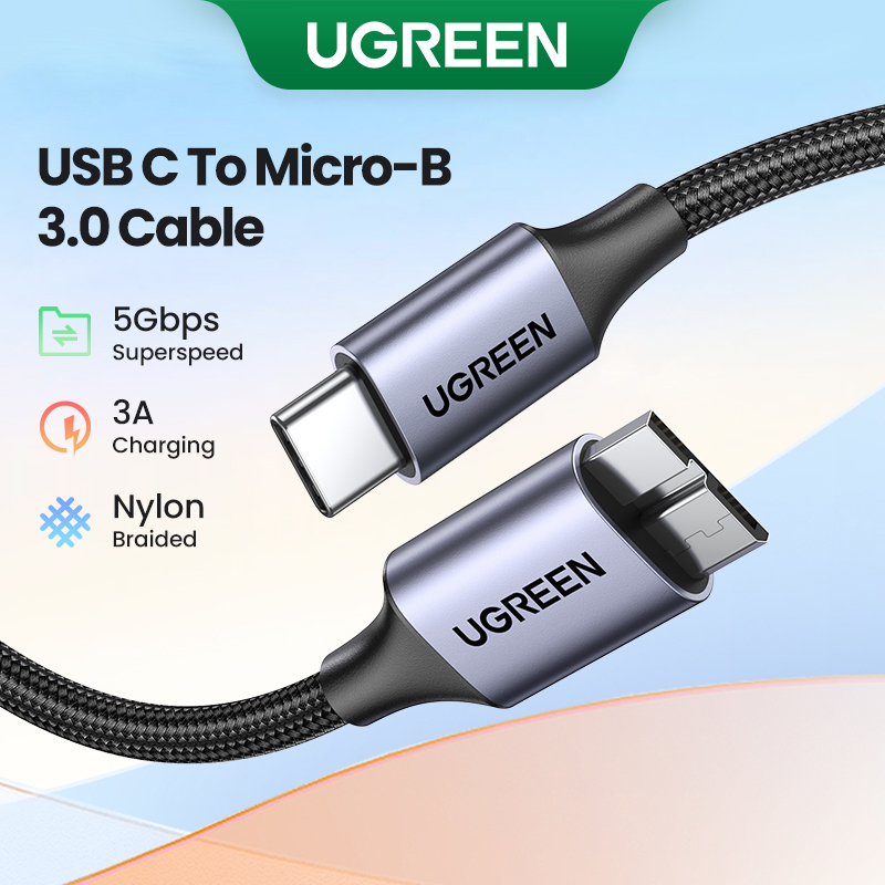 Ugreen USB C to Micro B 3.0 Cable 5Gbps 3A Fast Data Sync Cord For Macbook Hard Drive Disk HDD SSD Case USB Type C Micro B Cable