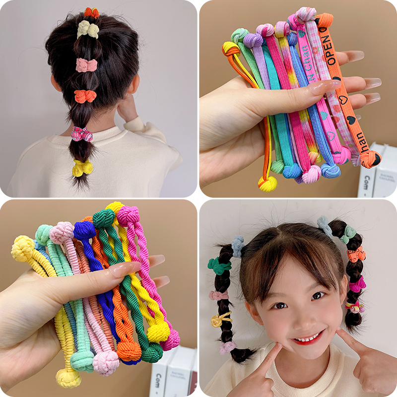 Hair Tie Kids Candy Color Children's Dopamine Hair Rope Girls' Hair Band High Elastic Rubber Band Hair Accessories