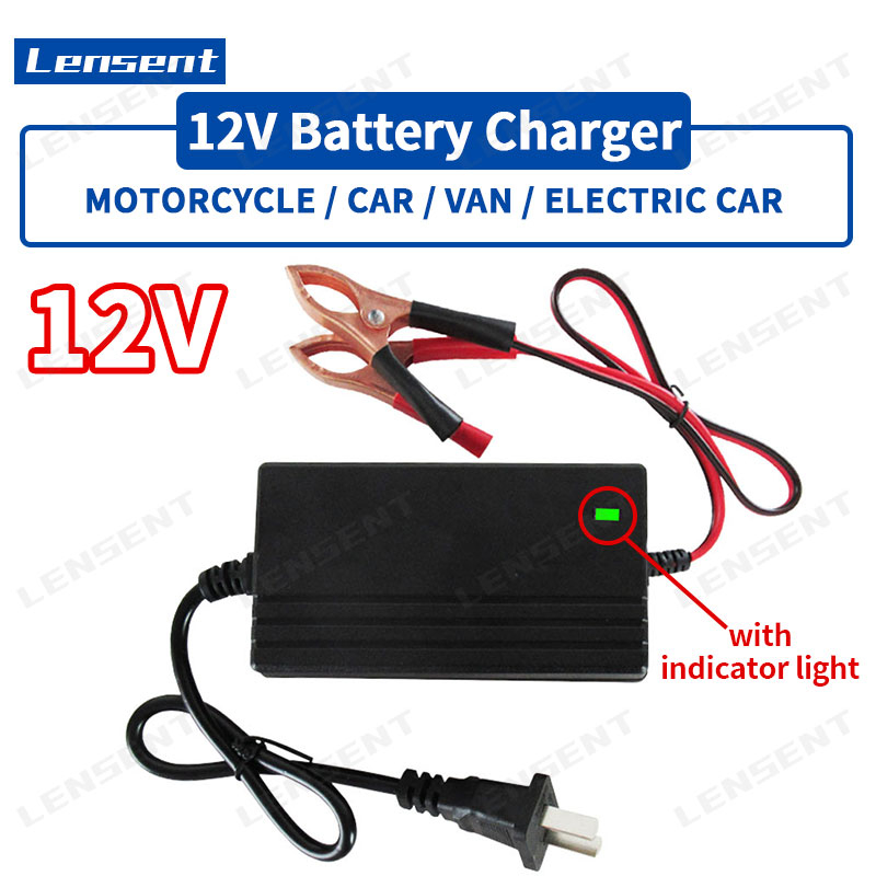 Lensent 12V Car Charger Battery Charger Maintainer Truck Motorcycle Smart Car Automatic Amp Volt Trickle Charger Lead Acid Battery