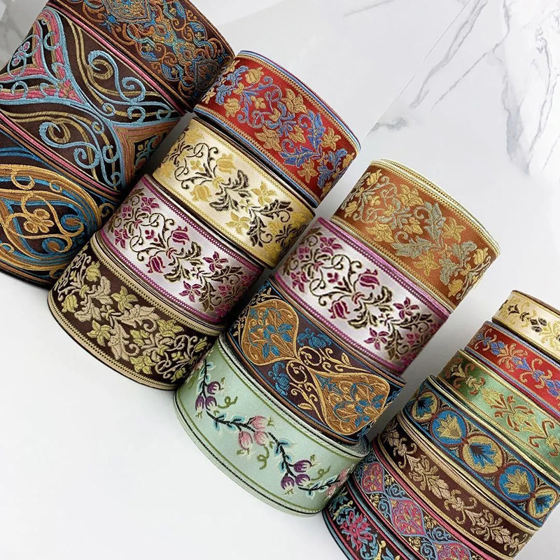 Miao Style Fabric Strip Vintage Skirt Ribbon Clothing Collar Cuffs Embroidered Ribbon Lace Accessories DIY Home Sewing Supplies