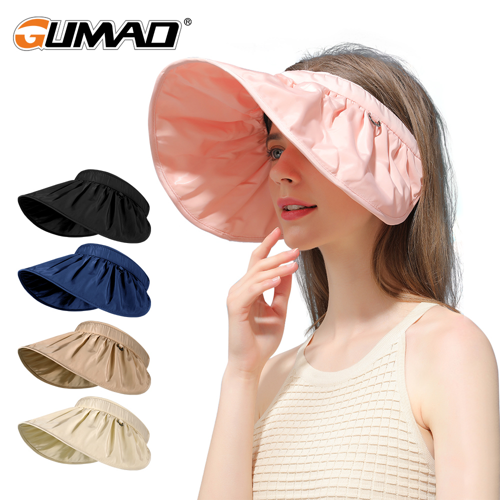 GUMAO Summer Sun Hat Foldable Hairband Anti-UV Sunscreen Shell Cap Outdoor Beach Travel Accessories For Women