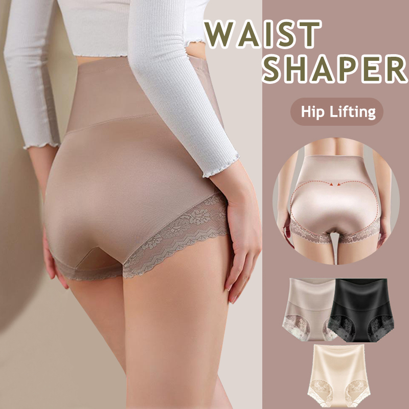 Seluar Membentuk Pinggang Tinggi Sutera Silky High Waist Shaping Underwear Comfort Breathable Pants Non-Curling (37.5-75kg)