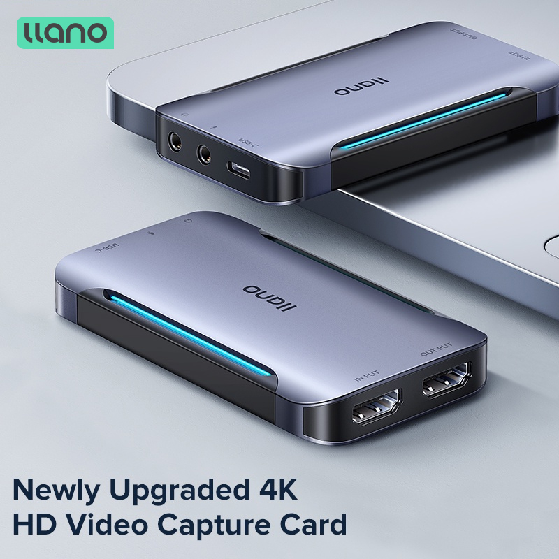 llano Video Capture Card HDMI to Type-C 4K  1080P Game Capture Card Recorder Device for Gaming Teaching Conference Broad