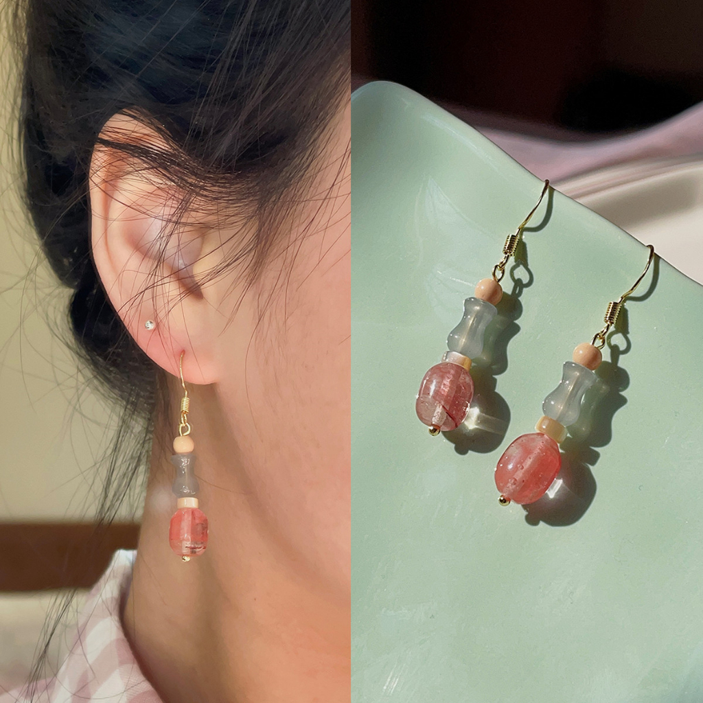 Retro Bamboo Jade Woman Earrings New Chinese Niche Summer Earrings