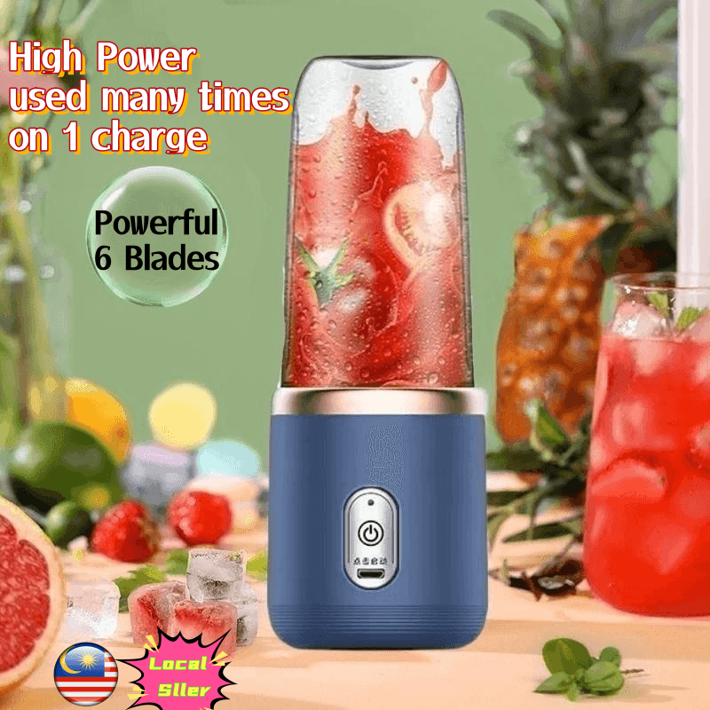 6 Blades Fruit Juicer Blender Juice Mixer Portable Usb Wireless Handheld Juicer Hadiah Gift 榨汁机 果汁机