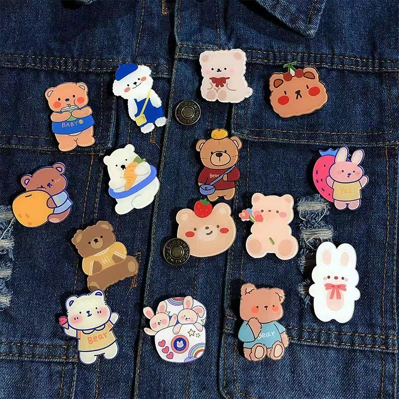 【FREE GIFTS】Over 50 styles! Brooch teddy bear cute cartoon backpack pin hanging accessories small hanging badges cute brooch accessories