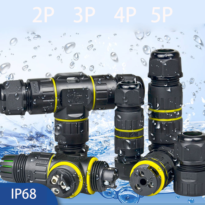 Electrical Waterproof Terminal Cable Connector IP68 Three-way Electrical 2/3/4/5pin Wire Outdoor Underwater Screw Home Improvement