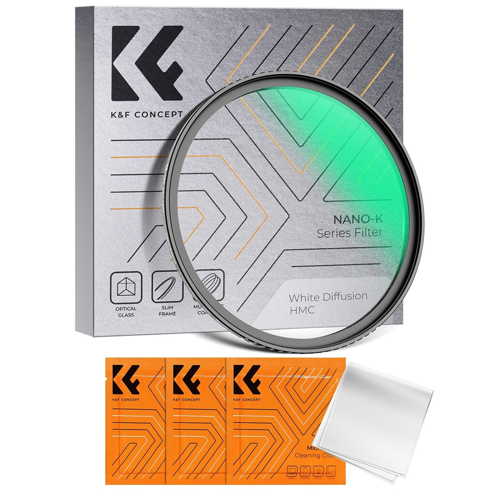 K&F Concept Nano-K 49-82mm White Pro Mist Filter for Portrait and Landscape Photography Cinematic Effect Filter