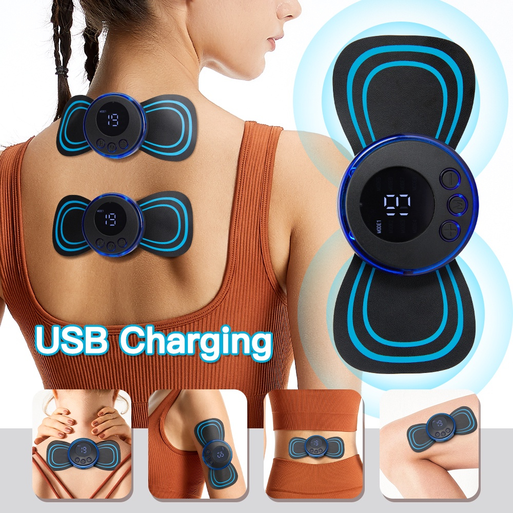 8 Modes 19 Gears Electric Pulse Neck Massager Cervical Back Muscle Pain Relief Tool Shoulder Leg Body Mini Massage Relax Cushion mesin urut badan