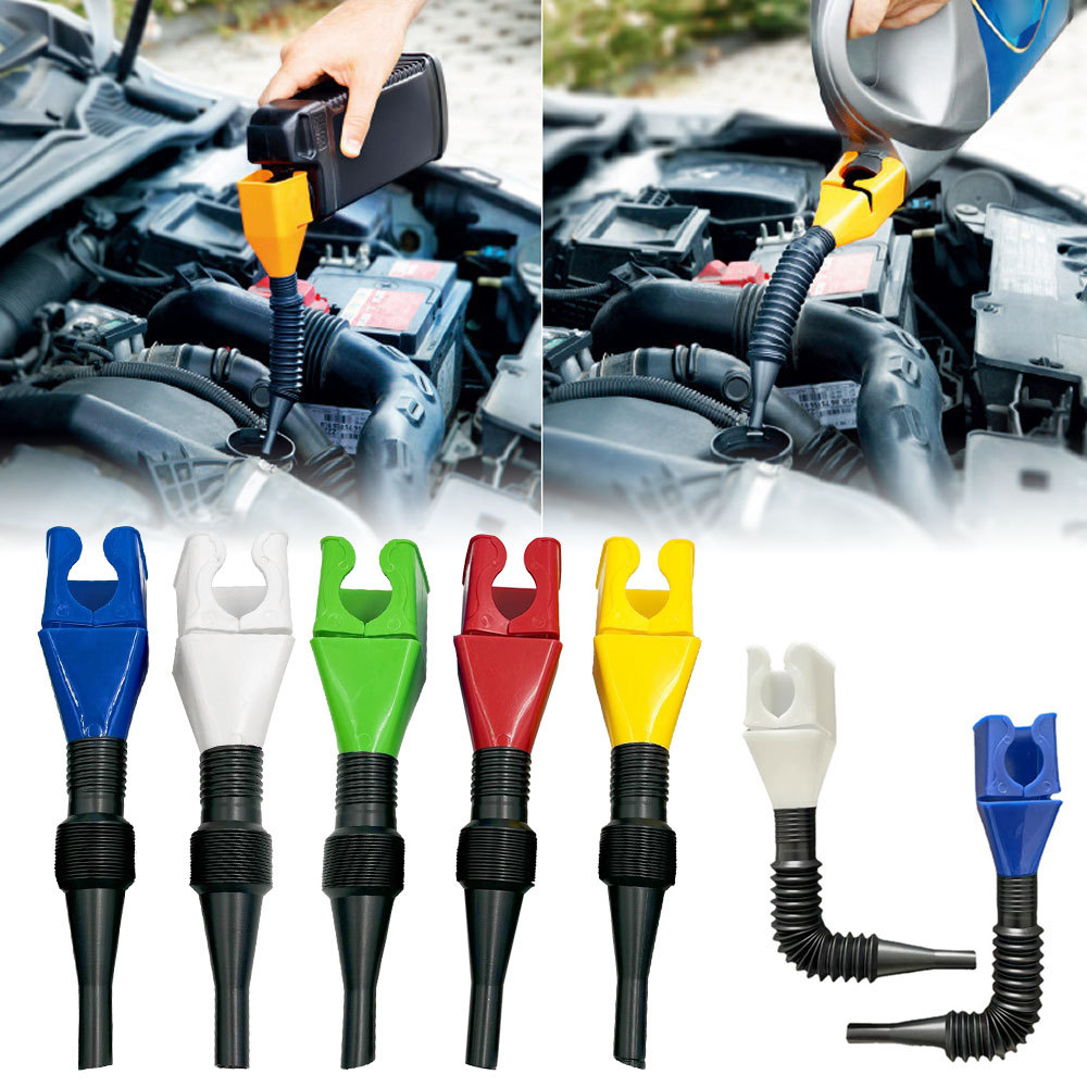 Folding Telescopic Hose Refueling Funnel Plastic Car Motorcycle Refueling Gasoline Engine Oil Funnel Filter Transfer Tool