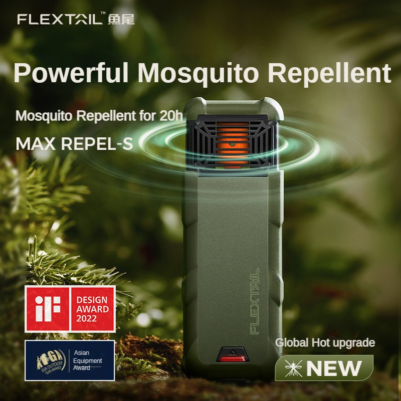 Flextail Outdoor Mosquito Repellent Portable Wireless Electronic Mosquito Repellent Camping Essential Strong Mosquito Repellent Mosquito Killer Fishtail 2023 Latest MAX REPEL S