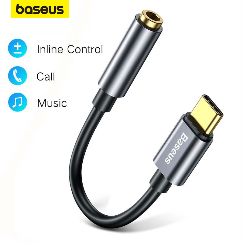 Baseus Type C Male to 3.5mm Female Adapter Converter Headphone Jack Type C Earphone Audio Adapter