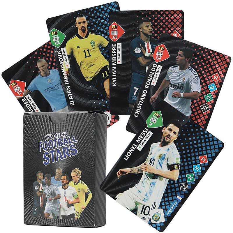 New 55 Football Cards Bola Sepak Limited Rainbow Gold Foil Cards Fan Collection Cards Children's Toys Birthday Gifts