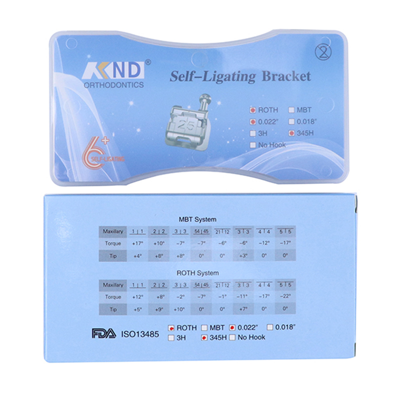 24Pcs/box Dental Orthodontic Bracket Bondable Metal Self-Ligating Brackets Mini 1.95mm ROTH MBT Slot 022 Dentistry