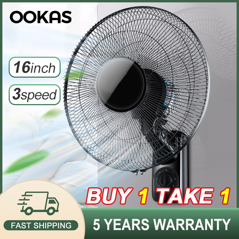 Ready stock 16 Inch Wall Fan kipas dinding three-speed air volume Performance Electric Fan Strong Wind Energy Saving 壁挂电风扇