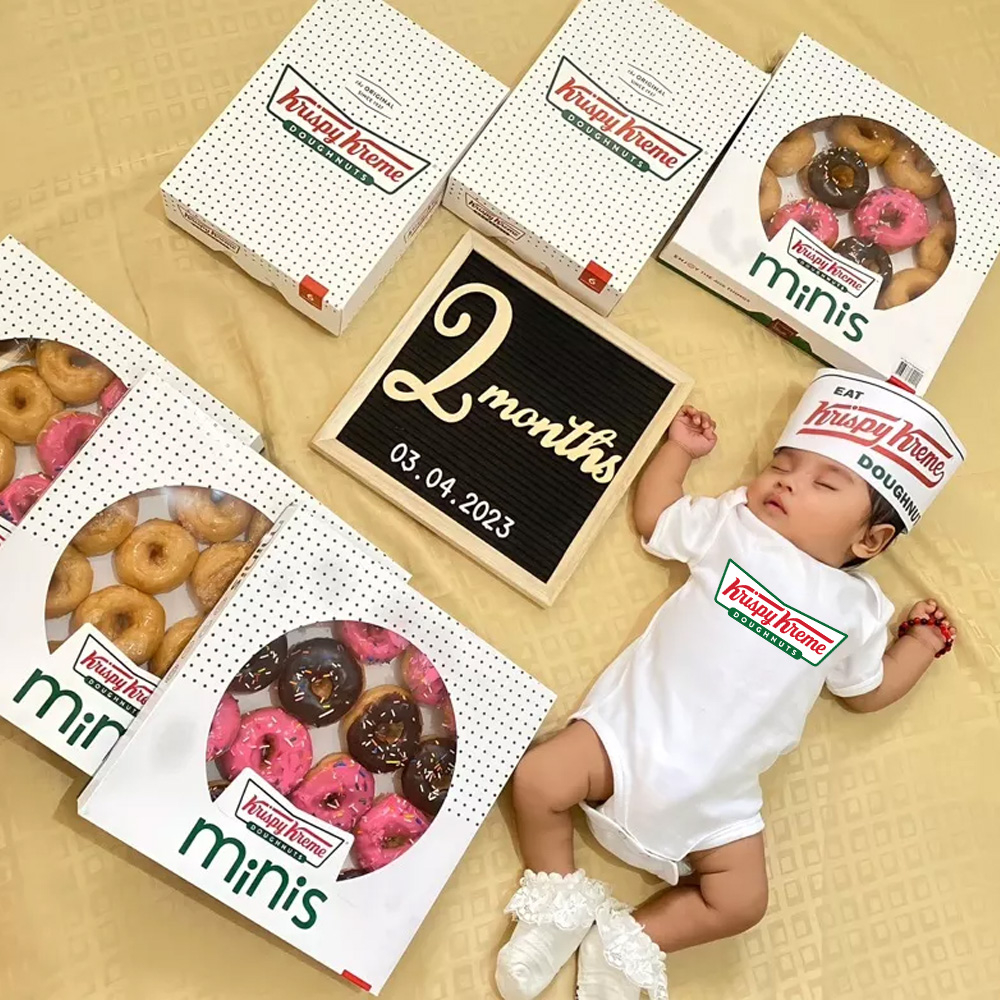 Haginbaby Food Themed Krispy Kreme Baby Onesie Customize Newborn Baby Clothes Romper