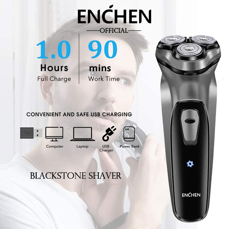 ENCHEN BlackStone Electric Shaver Razor Men Type-C Rechargeable Shaving Beard Machine Intelligent Control Travel Lock