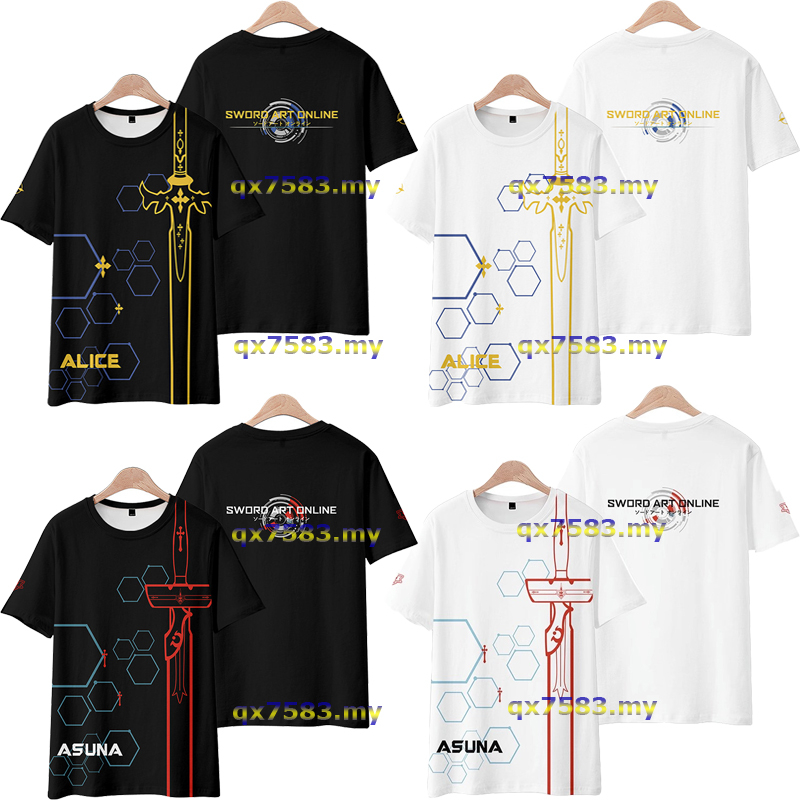 New Anime Sword Art Online Alice·Synthesis·Thirty/Yuuki Asuna 3D Printing Short Sleeve T Shirt Japanese Anime Men's Loose Women's Casual Short Sleeve Hoodie Unisex Casual Top Cosplay