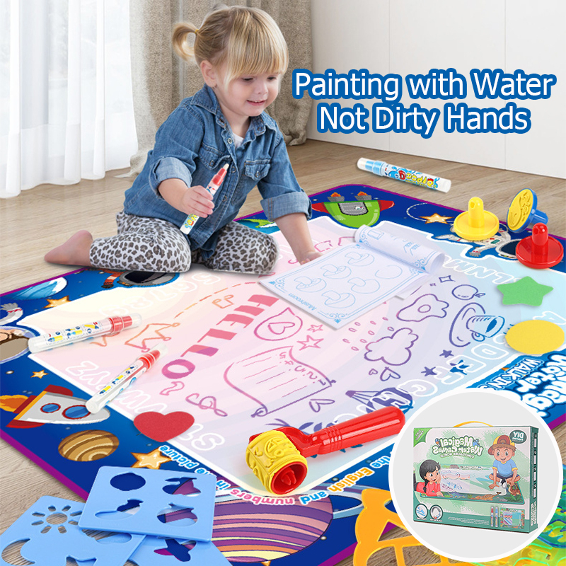 Local DeliveryMagic Water Drawing Mat Painting Set Mainan Kanak Kanak 80x100cm