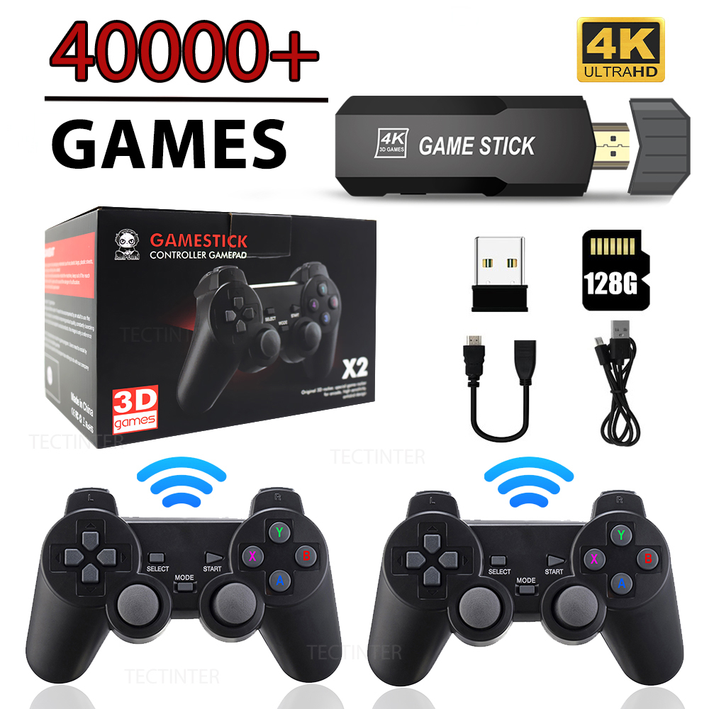 Game Stick GD10 Console 4K HD 128G 40000 Games Portable Dual Wireless Controller For TV Game Consoles Retro Video Game Console