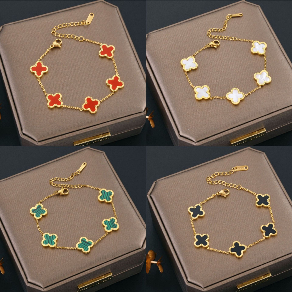 Lucky Four-leaf Clover Fritillaria Bracelet Adjustable Chain Four-leaf Clover Lucky Bracelet Gifts for Women Jewelry Accessories