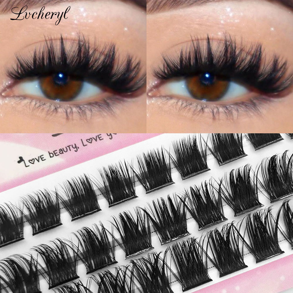 Lvcheryl 50D Thick Eyelash Extension Mink Individual Eyelash Set 10-14mm Mixed D Curl DIY Eyelashes