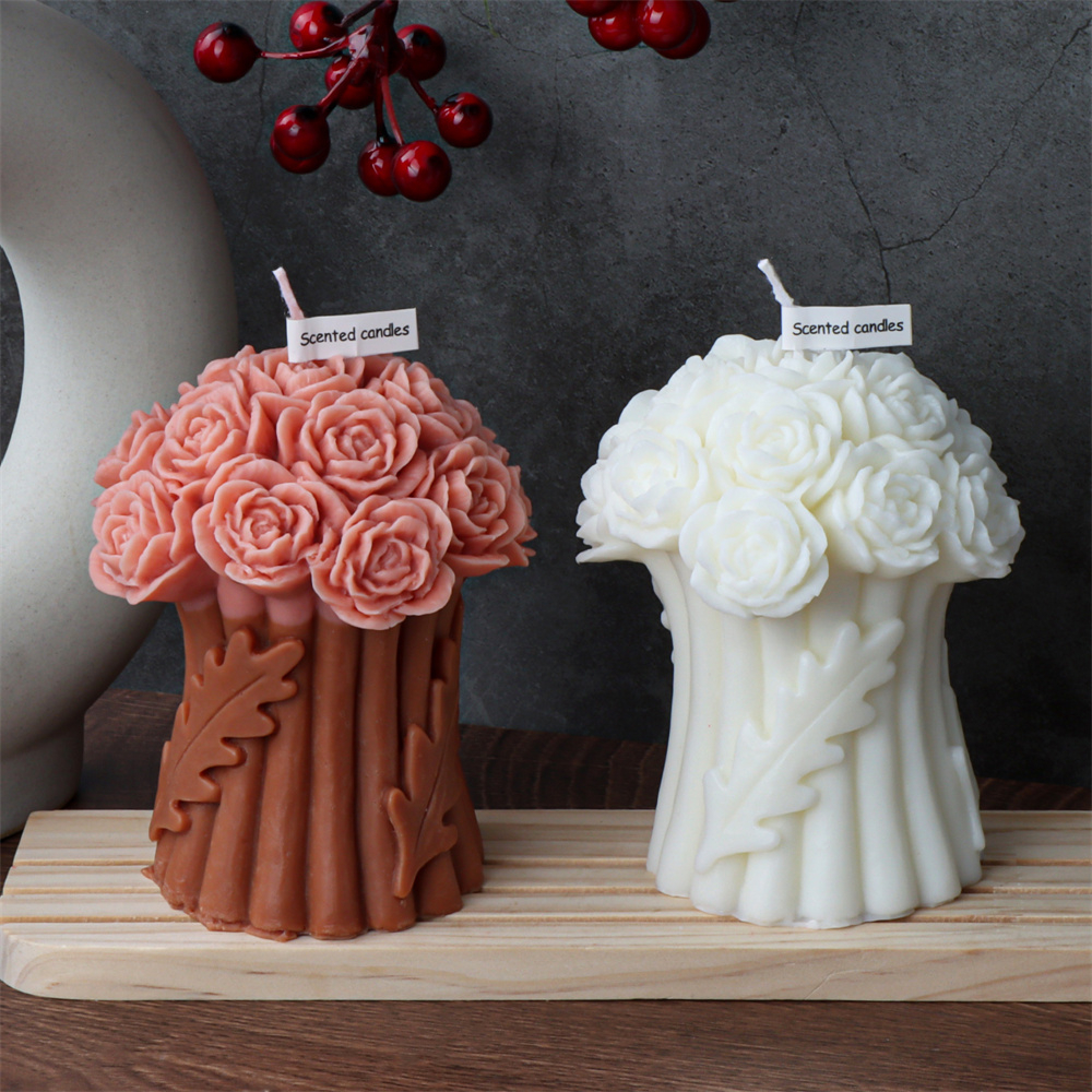 3D Rose Bouquet Silicone Mold DIY Flower Bunch Aromatherapy Candle Plaster Soap Resin Casting Mould Luxury Unique Wedding Gift