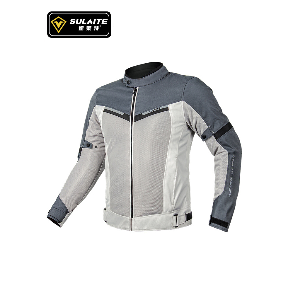 SULAITE Riding Motorcycle Jacket Mesh Anti-drop Breathable Off-Road Racing 5 Protective Gear Removable Pad Summer