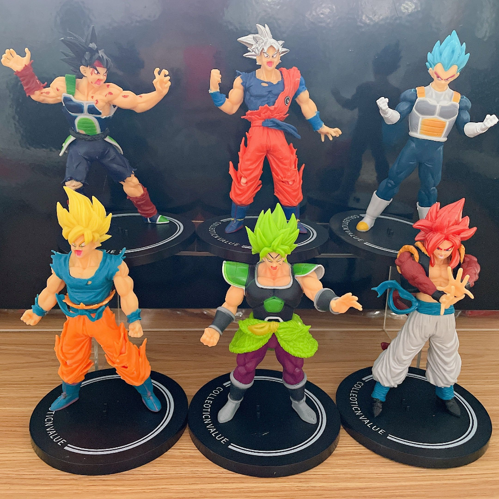 6Pcs/Set 14cm Dragon Ball Z Super Saiyan Son Goku Anime Figure Son Gohan Broli Zamasu Action Figurine Pvc Model Gifts Toy