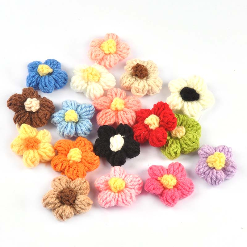 10Pcs multicolor Flower Patches for Sew Bag clothes Accessories Headwear Appliqued Lace DIY Scrapbook Handmade Crafts 42mm CP3388