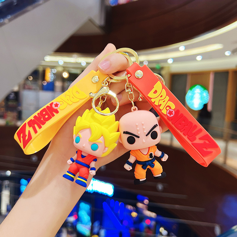 9 Style Dragon Ball Z Anime Figure Son Goku Kuririn Cell Vegeta Frieza Majin Buu Piccolo Key Chain Accessories Model Car Key Chain Backpack Pendant Keychains Toys