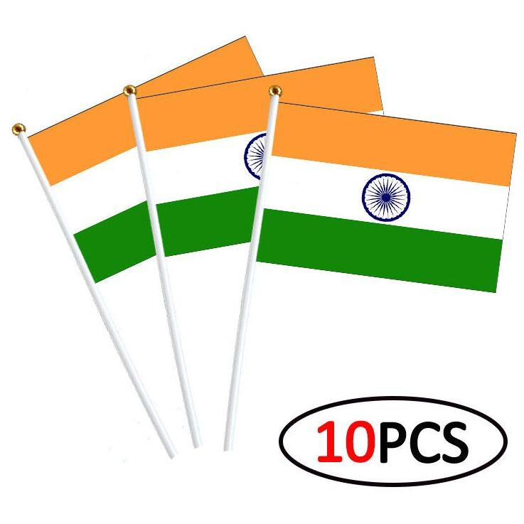 India 14*21cm flag Banner meet Parade party hand waving National flag Home Decoration flag banner