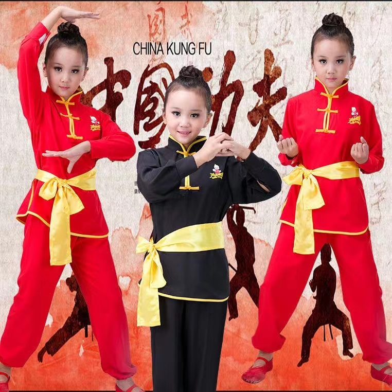 Children Wushu Performance Suit Long Sleeve Kungfu Uniform Embroidery Tai Chi Sets Kids Tang Suit Dance Stage Show Clothing