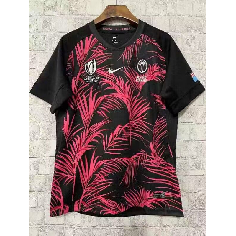 High Quality 2023 world cup Fiji Away Rugby Jerseys Men Short Sleeve Rugby Football Shirt